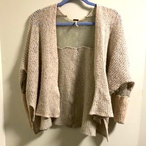 Free People Knit Cardigan with Lace Detail